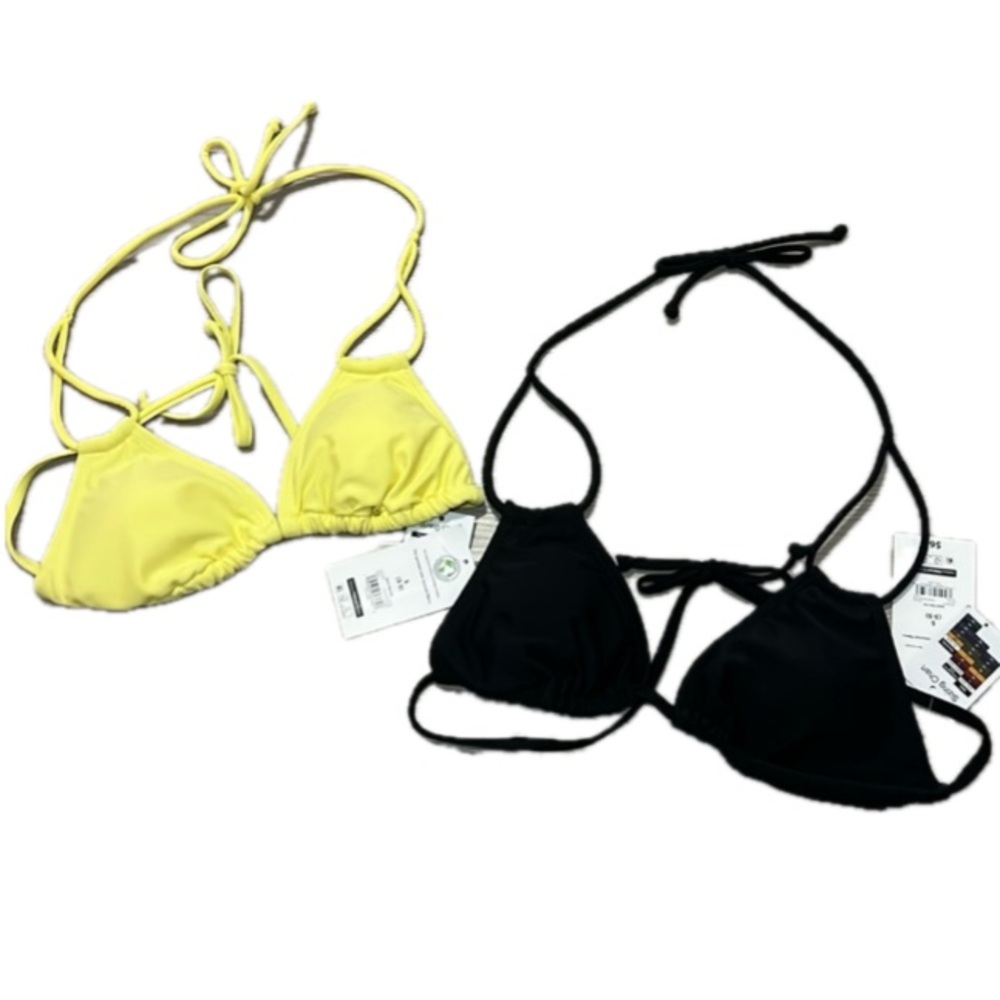 Set of yellow and black Bikini Top